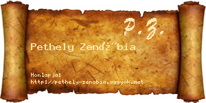 Pethely Zenóbia névjegykártya